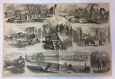 1862 magazine engraving~14x21~CITY OF FREDERICKSBURG,VA FROM FALMOUTH picture