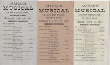 Cortland NY Mahan's Musical Convention 3 1881 Antique Matinee Program Handbill picture
