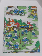 VINTAGE 1980'S WALLACE BERRIE & CO PEYO SMURF CHILD'S TWIN BED FLAT SHEET ONLY picture