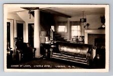 Lincoln, NH-New Hampshire, RPPC: Lobby of Lincoln Hotel c1920, Vintage Postcard picture