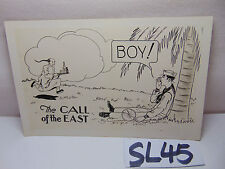 VINTAGE 1920'S US NAVY PICTURE POSTCARD COMIC THE CALL OF THE EAST SERVANT BOY  picture