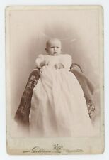 Antique c1880s ID'd Cabinet Card Adorable Baby Named Valena Clymer Reading, PA picture
