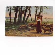 Postcard: In The Country By Henry Lerolle - Shepherdess With Flock Posted 1911 picture