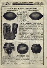 1927 PAPER AD Red Grange Football Picture Box Leather Helmet  picture
