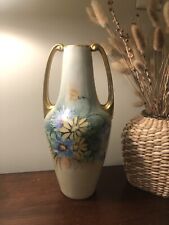Vtg Heinrich & Co. Hand Painted Flower Vase 1920s Selb Bavaria Artist Signed 12