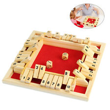 Kids Children 4X Players Shut The Box Family Board Game Wooden Traditional Pub  picture