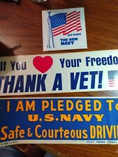 3 Nice Size Authentic Legit Vintage NAVY Military Stickers picture