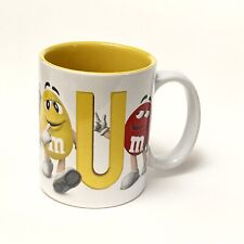 Mars M & M's Candy 2019 Yellow Initial Letter U Ceramic Coffee Mug Cup 12 oz NEW picture