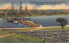 U.S. Naval Training Station, Newport, Rhode Island, Early Linen Postcard, Used picture