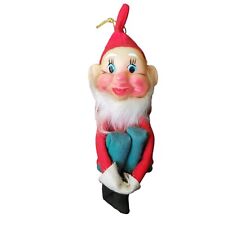 Vintage Christmas Dwarf Elf Knee Hugger Felt Ornament Red Green Bearded picture