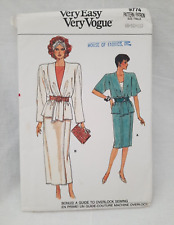 1980's Era Very Easy Vogue 9774 ~ Misses Belted Style Top & Skirt ~ Size 8-10-12 picture