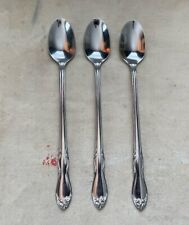 Oneida Homestead Iced Tea Spoons Stainless Simeon L & George H Rogers Lot of 3 picture