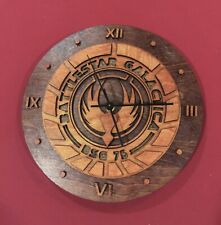 Battlestar Galactica Stained Wood Laser Cut Stained Wood Clock picture