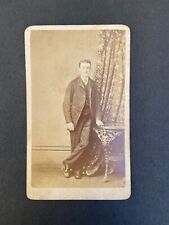 Old Vintage Antique CDV Photo Young Man in 3 Piece Suit Wellingborough England picture