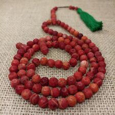8mm Diameter Red Coral 99 Moslem Tasbeh Prayer Beads Without Resin Coating picture