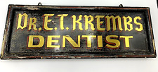 Vintage Dentist Dental Doctor Office Advertising Sign Hand Painted Double-Sided picture
