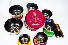 Black 7 chakra set Tibetan Handmade 7 pieces  singing bowl for sound healing picture
