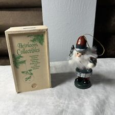 Zims Heirloom Collectibles Wooden Santa Ornament In A Wooden Presentation Box. picture