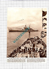 HMS VANGUARD Ship US Cruiser BALTIMORE - 1953 Cutting / Print picture