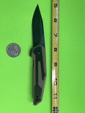 Kershaw 1160TANBW Black Tan Fraxion Straight Blackwash Folding Pocket Knife #44A picture
