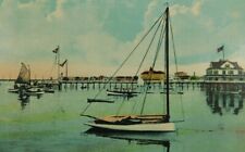 Scene On Bay At Holland Rockaway L.I. Boats Posted Divided Back Vintage Postcard picture