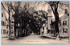Wickford Rhode Island RI Postcard Main Street Scene Buildings Trees 1938 Vintage picture