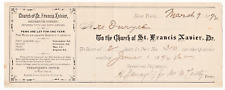 1894 New York City ~ The Church of St. Francis Xavier Pew Lease Receipt picture