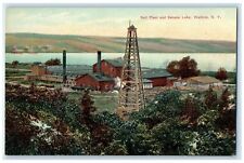 c1910 Salt Plant Seneca Lake Tower Exterior Watkins New York NY Vintage Postcard picture