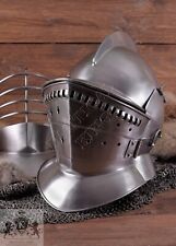 Medieval Knight European Closed Double Face Burgonet Armour Helmet Reproductions picture