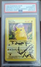 Pokemon Pikachu Base Set Yellow 58/102 Cheeks Signed Veronica Taylor Auto PSA 10 picture