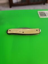 Vintage U.S.A. Colonial Yellow Plastic Handle 2 Blade Pocket Knife  3.25 Inch picture