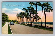 Biloxi MS-Mississippi, Scenic Gulf Coast Highway To Gulfport, Vintage Postcard picture