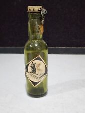 Early Vintage EMPTY 1/10 Pint Black & White Scotch Bale Top Green Glass Bottle picture