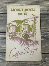 Vintage 1938 Mount Royal Hotel Coffee Shoppe Menu picture