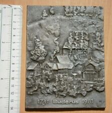 Buderus GERMANY COMPANY PLAQUE 1731 1981 Cast Iron Art Relief ADVERTISE AD DECOR picture