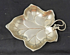 Vintage Silverplate Art Nouveau  Footed Grape Leaf Dish 5 1/2