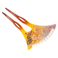 NEW Kanzashi Japanese Hair Ornament Accessory Amber Color Makie Lacquerware picture