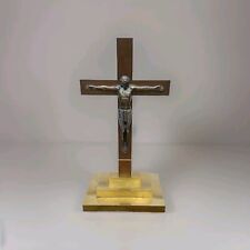 Vtg Church Cross Solid Brass Double Sided Crucifix Altar Procession 20