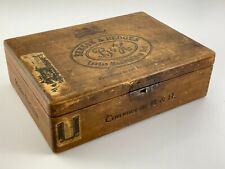 Antique Cigar Box Benson & Hedges Coronas De B&H Wood DD383 picture