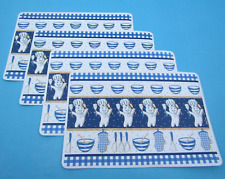 FS Lot of 4 Pillsbury Doughboy VINYL PLACEMATS BLUE/WHITE POPPIN' FRESH 1997 picture
