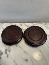 Pair Of Wood Like Bases For Figurines/ Vases Identical Inside Diameter 4.5” Exc. picture