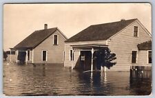 Beardstown IL Small Homes Under Water During 1906 Flood Disaster~Real Photo~RPPC picture