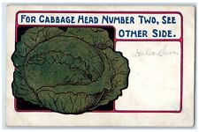 1909 For Cabbage Head Number Two Humor Paris Ohio OH Posted Antique Postcard picture