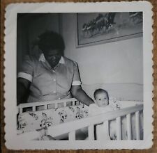 African American Nanny in Uniform and Baby~Vintage Snapshot Photo 3.5x3.5 in picture