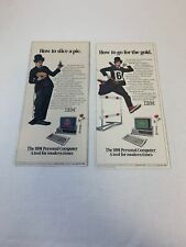 lot of two 1983 IBM PC personal computer ads ~ Charlie Chaplin theme picture