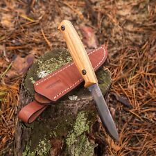 BPS Knives BS1FTS Bushcraft Full Tang Knife Leather Sheath Carbon Steel Scandi picture