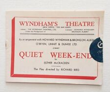 Vintage Original 1944 Wyndham's Theatre Programme - Quiet Weekend - FREE Postage picture