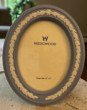 Wedgwood Blue Jasperware Picture Frame Oval Photo Size 3.5 x 5 inch picture