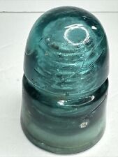 Antique Swirly Aqua Glass B On Sides Brookfield Beehive Insulator. 8 On Top picture