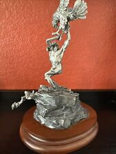 1982 Michael Boyett SIGNED Chilmark Fine Pewter Sculpture Eagle Catcher #453 picture